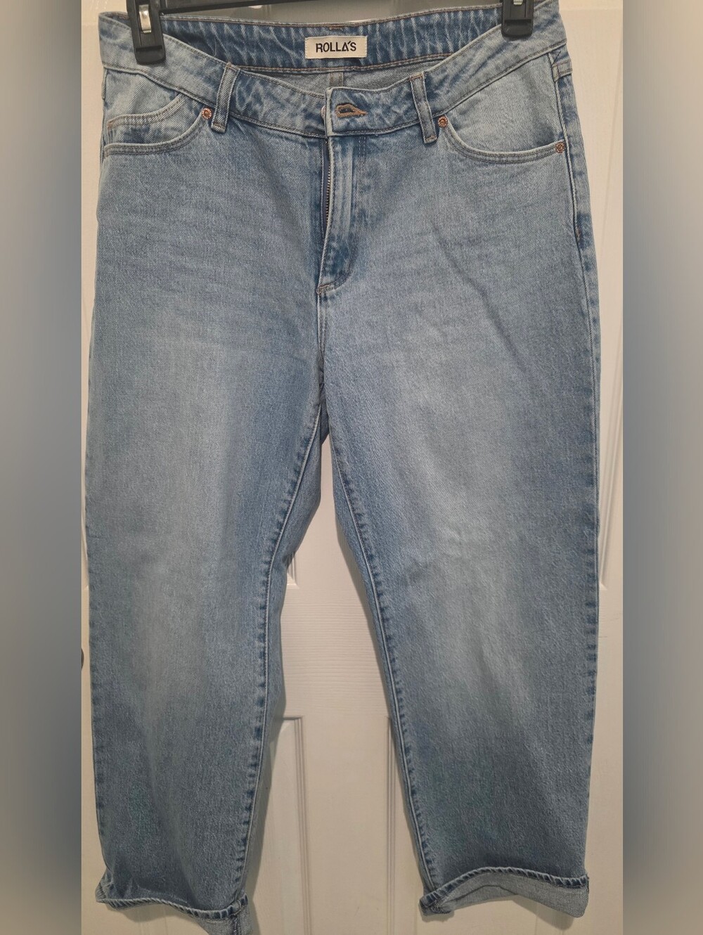 ROLLA'S Heidi Low Relaxed Straight Jeans - Light Blue